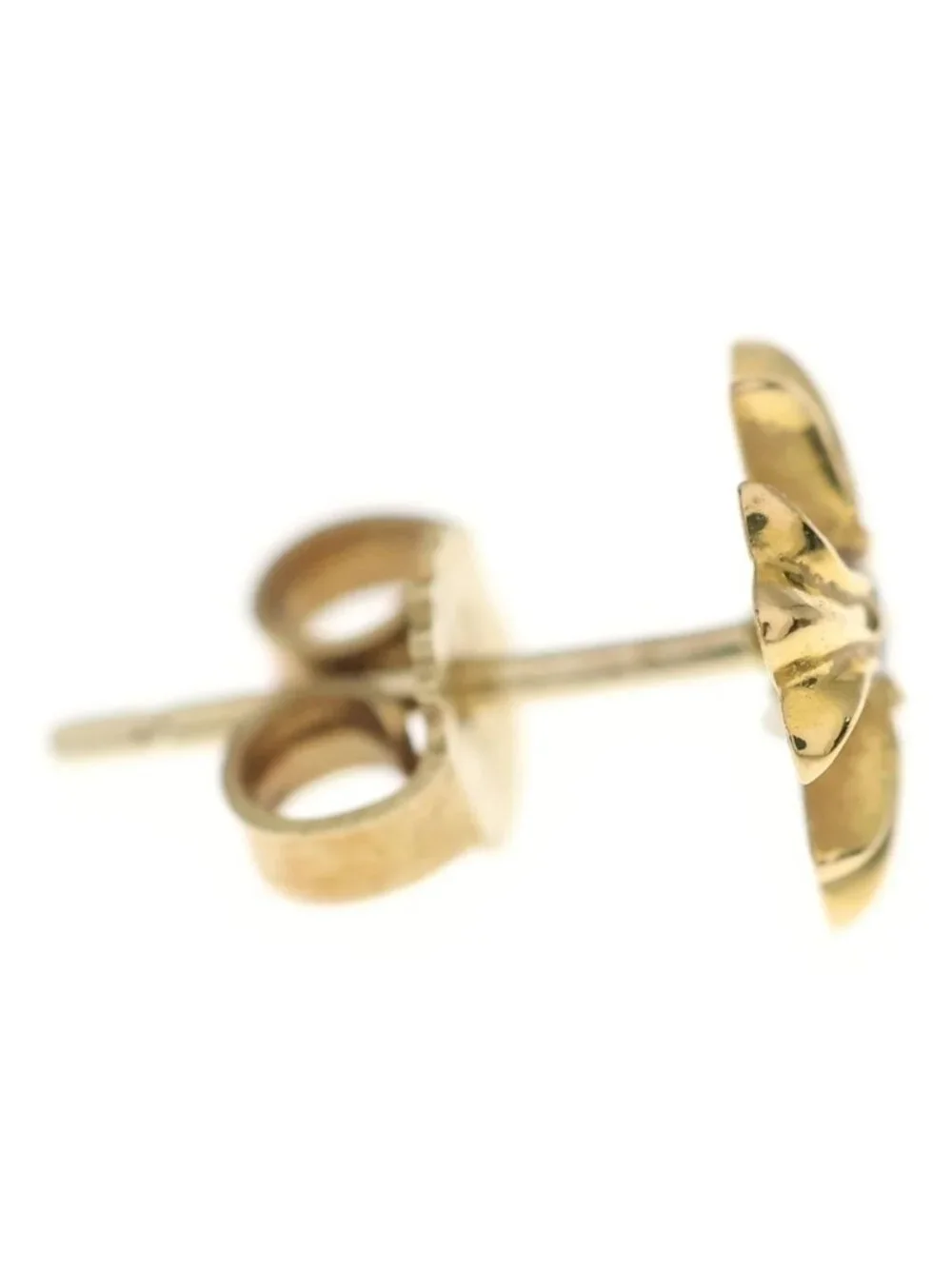 Chrome Hearts 22K No2 CH Pls CH Plus Stud Earrings Gold